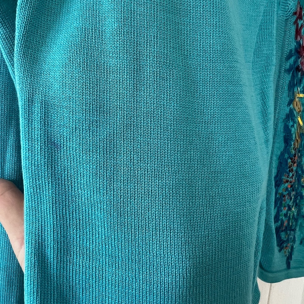 Blue Parrot Embroidered Sweater - Picture 9 of 13